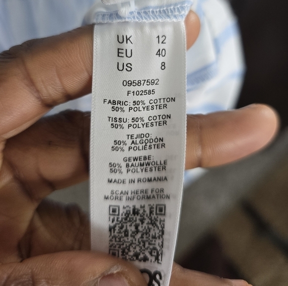 Asos Tiered Sleeveless Maxi Dress Sz 8 Womens Blue White Striped Tassles New - Picture 10 of 11